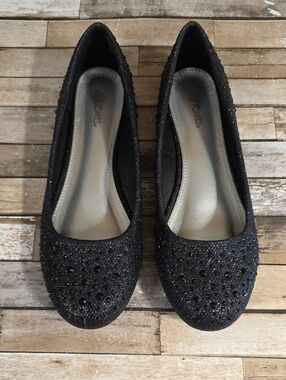 Black Sparkle Ballet Flats